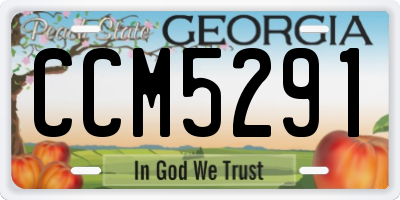 GA license plate CCM5291