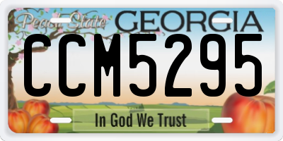 GA license plate CCM5295