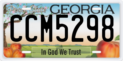 GA license plate CCM5298