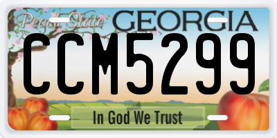 GA license plate CCM5299