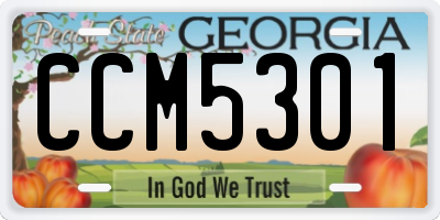 GA license plate CCM5301