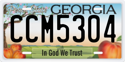 GA license plate CCM5304