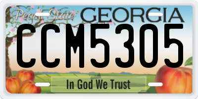 GA license plate CCM5305