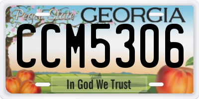 GA license plate CCM5306