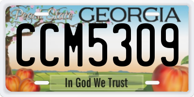 GA license plate CCM5309