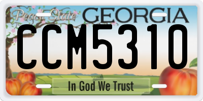 GA license plate CCM5310