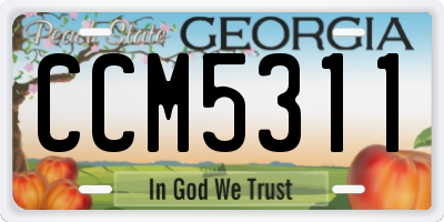 GA license plate CCM5311