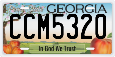 GA license plate CCM5320