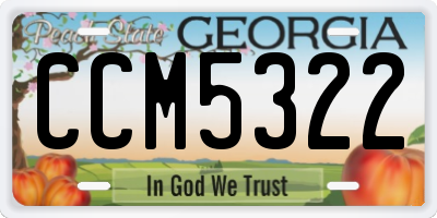 GA license plate CCM5322