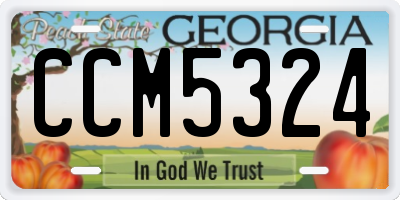 GA license plate CCM5324