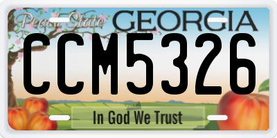 GA license plate CCM5326