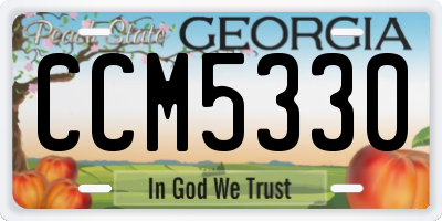 GA license plate CCM5330
