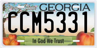 GA license plate CCM5331