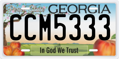 GA license plate CCM5333