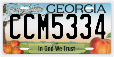 GA license plate CCM5334