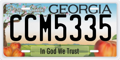 GA license plate CCM5335