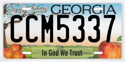 GA license plate CCM5337