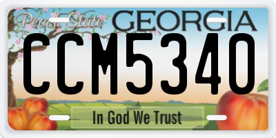 GA license plate CCM5340