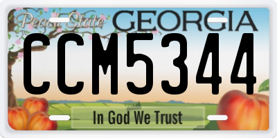 GA license plate CCM5344
