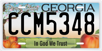 GA license plate CCM5348