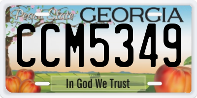 GA license plate CCM5349