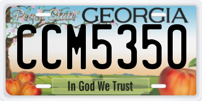 GA license plate CCM5350