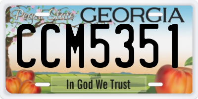 GA license plate CCM5351