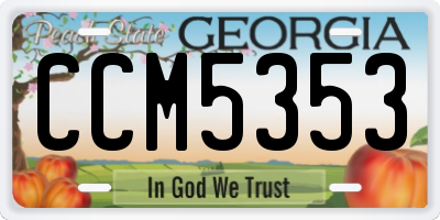 GA license plate CCM5353