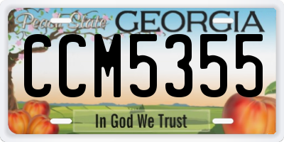 GA license plate CCM5355