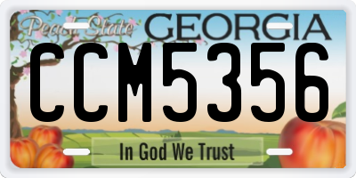 GA license plate CCM5356