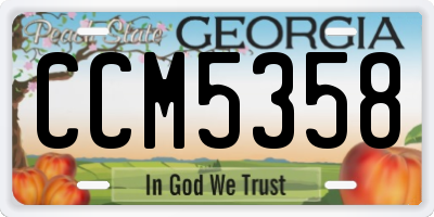 GA license plate CCM5358