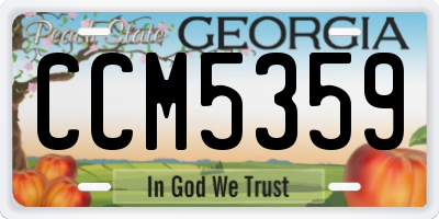GA license plate CCM5359