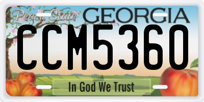 GA license plate CCM5360