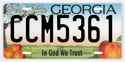 GA license plate CCM5361