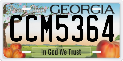 GA license plate CCM5364
