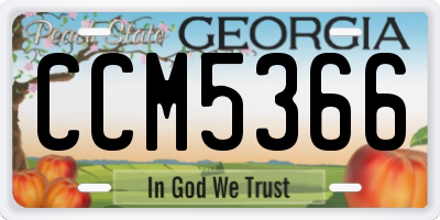 GA license plate CCM5366