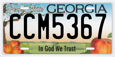GA license plate CCM5367