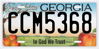 GA license plate CCM5368