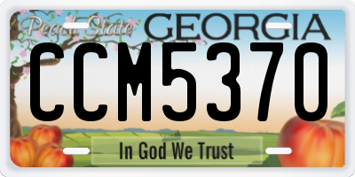 GA license plate CCM5370