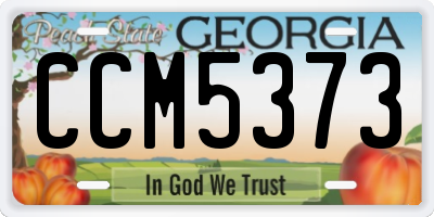 GA license plate CCM5373