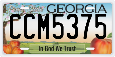 GA license plate CCM5375