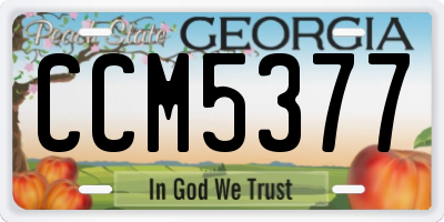 GA license plate CCM5377