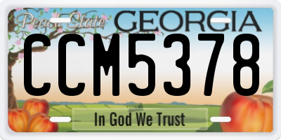 GA license plate CCM5378