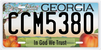GA license plate CCM5380