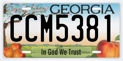 GA license plate CCM5381