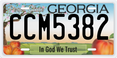 GA license plate CCM5382