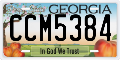 GA license plate CCM5384