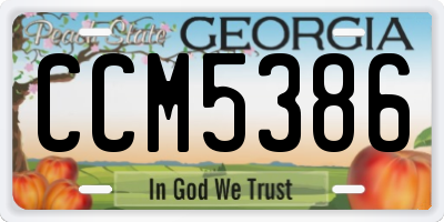 GA license plate CCM5386