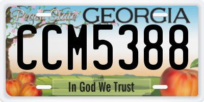 GA license plate CCM5388