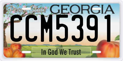 GA license plate CCM5391
